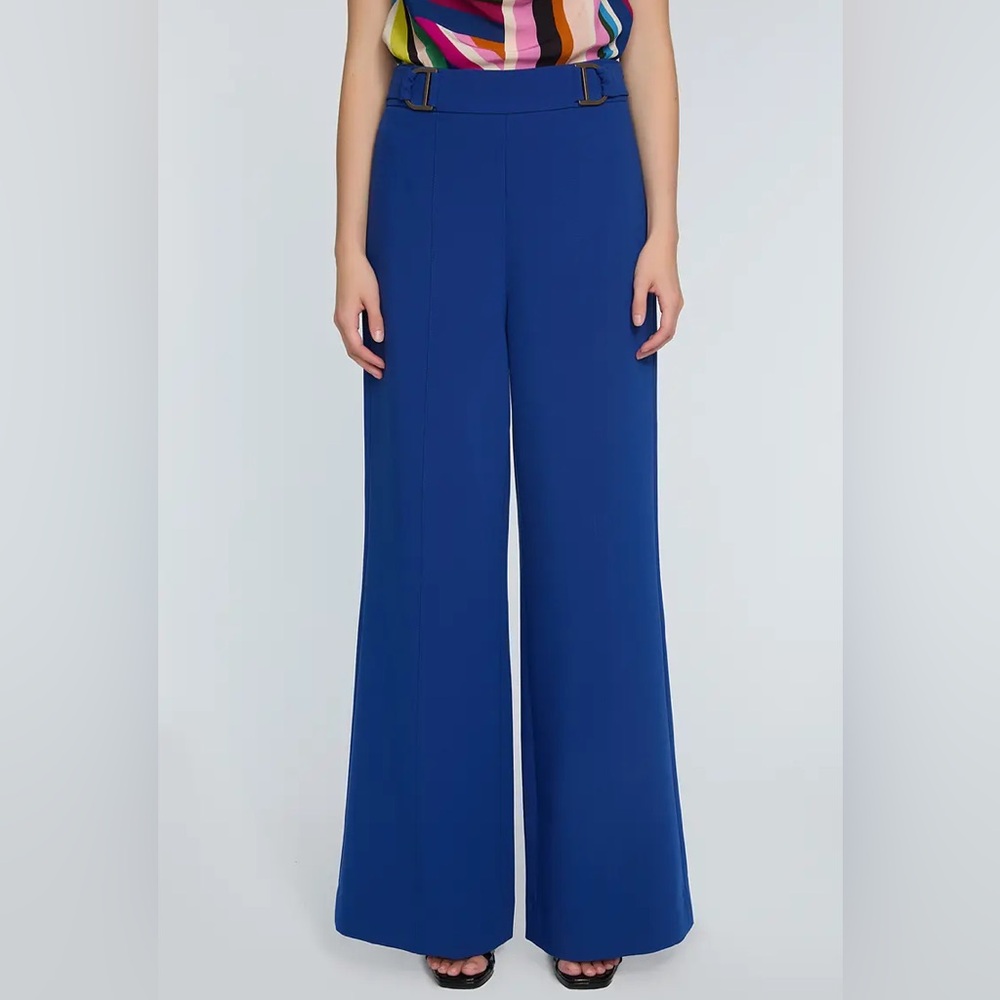 The Inez Buckle Detail Wide Leg Pants